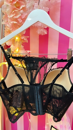 DREAM ANGEL BOW EMBROIDERED SET - Conjunto de corset + thong (less) - tienda online