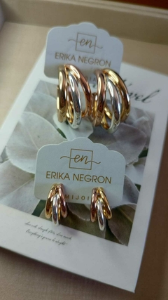 Argola trio tres banhos P