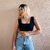 Cropped Hera - Lurex Preto na internet