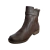 Botas femeninas cortas y planas, diseño elegante en color café, perfectas para combinar con cualquier outfit