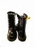 Botas negras de amarrar en charol planas - Calzado Junior