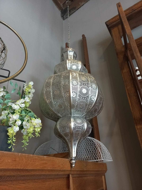 Lámpara marroquí XL plata