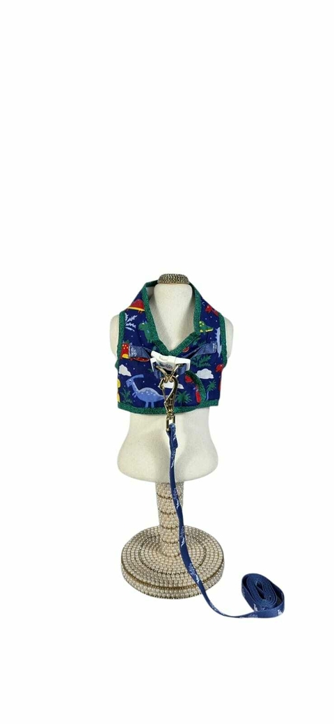 COLETE PEITORAL BOUTIQUE PET C/ GUIA EST. MARINHO - comprar online