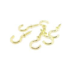 Gancho de tornillo para techo dorado 2cm. 10und - comprar online