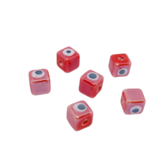 Cubo Pasante de Cerámica Rojo 9mm. Unidad