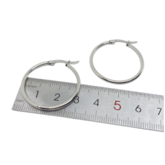 Argollas De Acero Grande 3cm. Par - comprar online