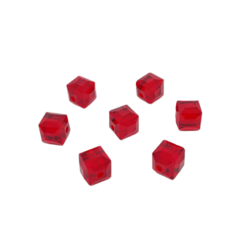 Cristal Roca Cubo Rojo. 7mm. Unidad