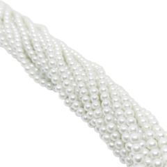 Tira (80 cm). Perla De Vidrio #4 Blanca 4mm