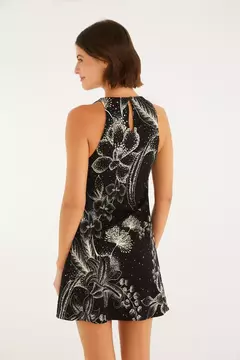 vestido curto estampado céu de flor Farm - LAURA ANTUNES ARTESANATO