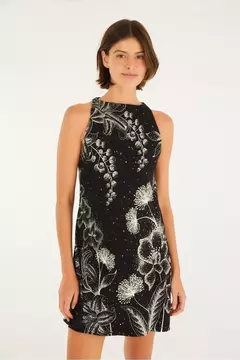vestido curto estampado céu de flor Farm