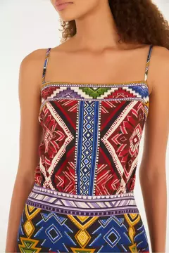 vestido alcinhas estampado gráfico de cor Farm - comprar online