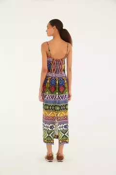 vestido alcinhas estampado gráfico de cor Farm na internet