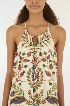 vestido cropped estampado jardim maravilho Farm - comprar online