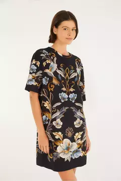 vestido t-shirt basico estampado jardim Farm - comprar online