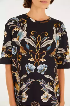 vestido t-shirt basico estampado jardim Farm na internet