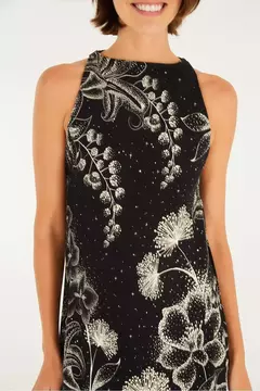 vestido curto estampado céu de flor Farm na internet