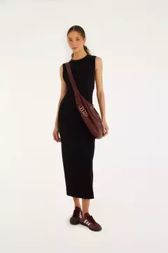 vestido rib decote costas Farm