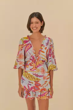 short saia estampado floresta de sonho Farm
