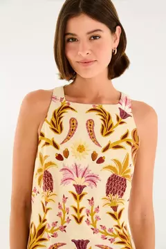 vestido curto estampado tapeçaria tropical Farm - comprar online