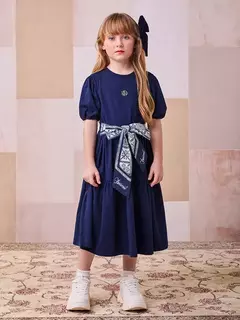 Vestido Marinho com Cinto Estampado Anime - comprar online