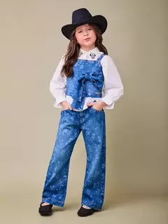Top Jeans do Mickey com Laço Anime
