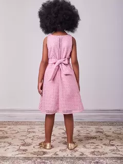 Vestido Rosa de Tule Texturizado Anime - LAURA ANTUNES ARTESANATO