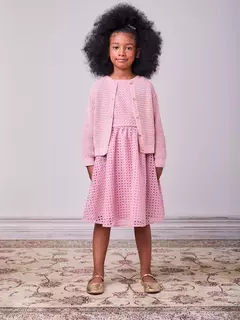 Vestido Rosa de Tule Texturizado Anime