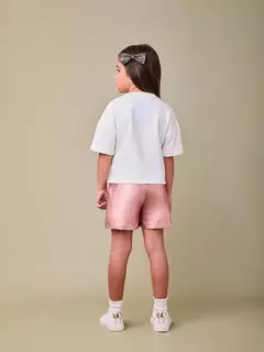 Short Rosa Metalizado com Faixa Anime - comprar online