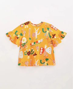 blusa malha babado fala bicho Fabula