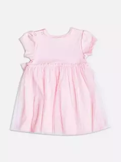 VESTIDO MANGA CURTA ROSA DE TULE Momi - comprar online