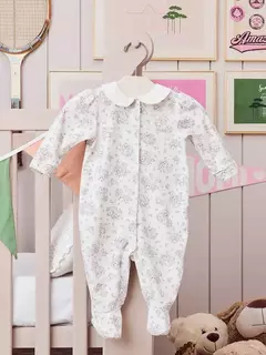 MACACÃO BABY DA MARIE FLORAL Momi - LAURA ANTUNES ARTESANATO
