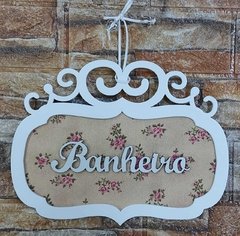 Placa Banheiro floral