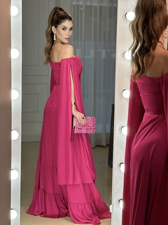 Vestido Patricia Ombro a Ombro com Plissado
