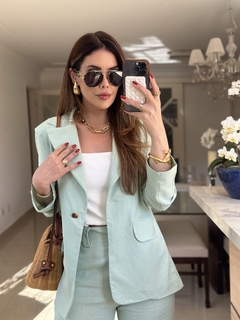 Conjunto Sônia Linho Blazer e Calça - Ana Maria Prestes Oficial