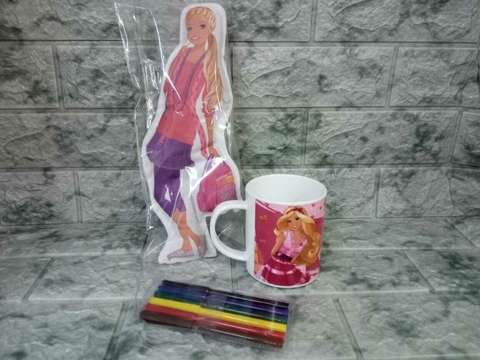 Set taza de polímero para colorear y almohadon de apego