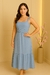 Vestido Longo de Alça Drapeada e Pala c/ Dob. - Duna - comprar online