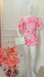 Conjunto Curto de Cropped de Manga Flare e Short Saia - Crepe Duna - comprar online
