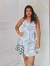 Vestido Curto de Alça, Decote em V Amarração nas Costas - Crepe Sedinha - Nadilly