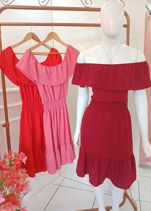 Vestido Intermediário Ciganinha e Lástex - Crepe Duna - comprar online
