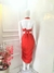 Vestido Midi Tubinho Drapeado c/ Fivela e Golinha - Crepe Pollylarissa na internet