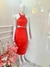 Vestido Midi Tubinho Drapeado c/ Fivela e Golinha - Crepe Pollylarissa - comprar online