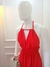 Vestido Longo de Amarração no Pescoço c/ Decote Ajustável - Crepe Duna na internet