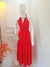 Vestido Longo de Amarração no Pescoço c/ Decote Ajustável - Crepe Duna - loja online
