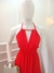 Vestido Longo de Amarração no Pescoço c/ Decote Ajustável - Crepe Duna - Nadilly