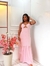 Vestido Longo de Alça c/ Abertura no Busto, Botões e Fenda - Crepe Pollylarissa - comprar online