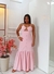 Vestido Longo de Alça c/ Abertura no Busto, Botões e Fenda - Crepe Pollylarissa - Nadilly