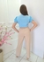 Calça Pantalona c/ Botão, Pala e Elástico Promoção - Crepe Duna na internet