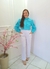 Calça Pantalona c/ Botão, Pala e Elástico Promoção - Crepe Duna - comprar online