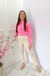 Calça Zara com Pinças e Bolsos Frontais - Crepe Barbie - Nadilly