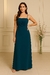 Vestido Longo de Alça c/ Detalhe de Flor - Crepe Duna - loja online